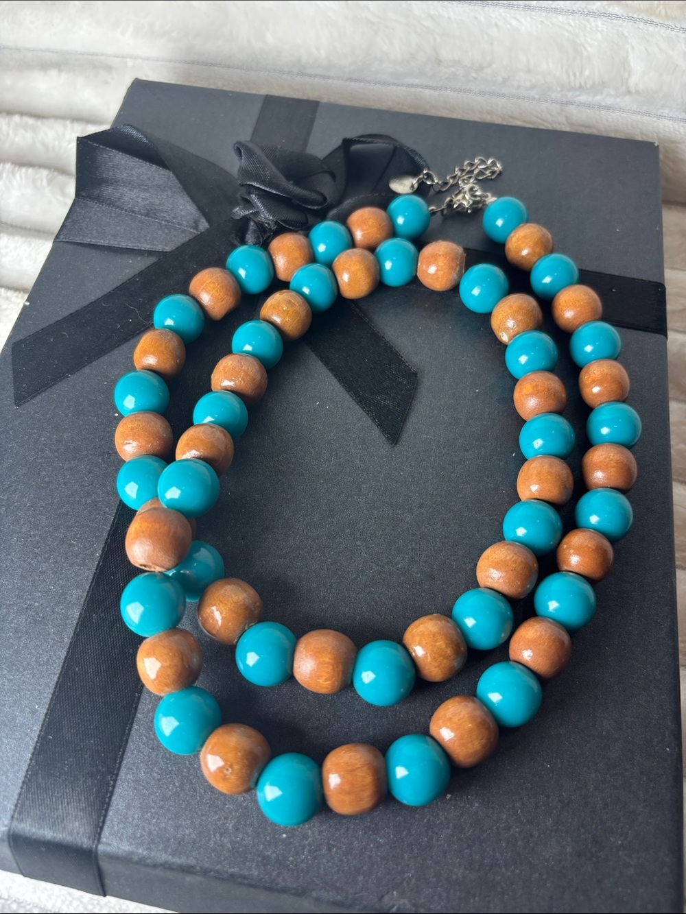 Turquoise and Brown Beaded Necklace - Claire’s